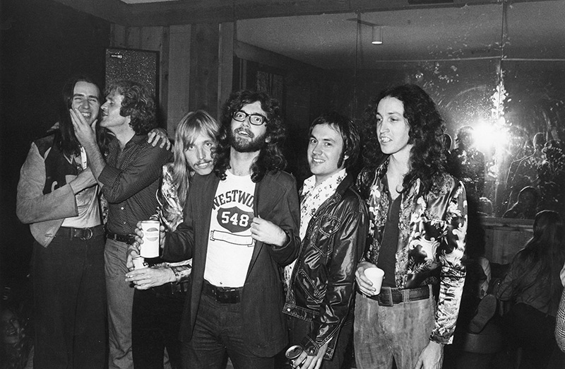 Mudcrutch with Denny Cordell, 1975: Danny Roberts, Cordell, Petty, Benmont Tench, Randall Marsh, Mike Campbell